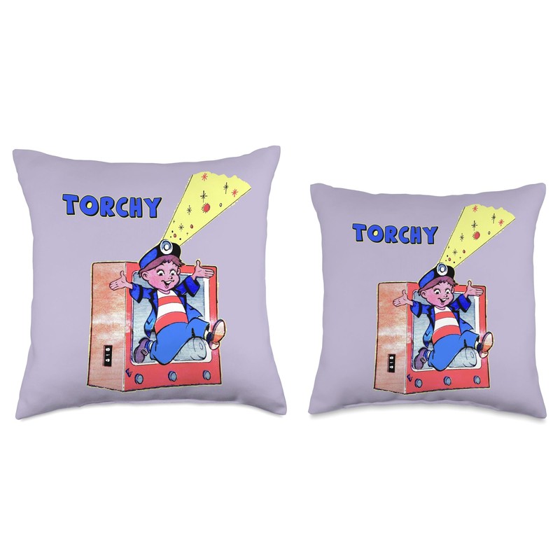 Torchy Retro Kids TV Throw Pillow