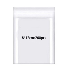 Rshuhx Ziplock Bags Small Bags 160 μm (Both Sides) Pack of 200 80 mm x 120 mm Resealable Waterproof Plastic Bag Sealable Bags Polybag with Press Closure