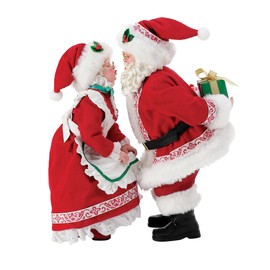 Department 56 Possible Dreams Christmas Traditions Santa and Mrs. Claus Northpole Sweethearts Figurine Set, 10 Inch, Multicolor