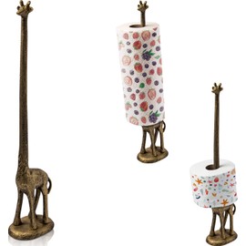 Giraffe Paper Towel Holder for Kitchen or Decorative Toilet Paper Stand for Bathroom - Unique Antique, Vintage, Whimsical Animal Design Roll Dispenser for Home Decor