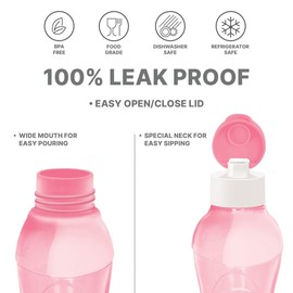 MILTON 4 pack 6 and 12 oz Kids Water Bottle for School Leak Free Flip Lid- Portable Small Sports Water Bottle for Adults Carry Strap Party Favors for Kids Prizes Gifts Goodie Bag Stuffers Bulk Pack