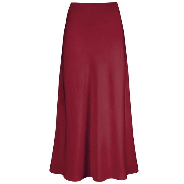 Genfien Skirts Women's Midi Length Elegant Skirt High Waist Women's