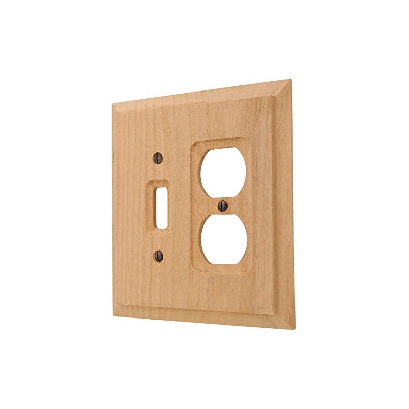 Amerelle Baker Single Toggle/Single Duplex Unfinished Wood Wallplate