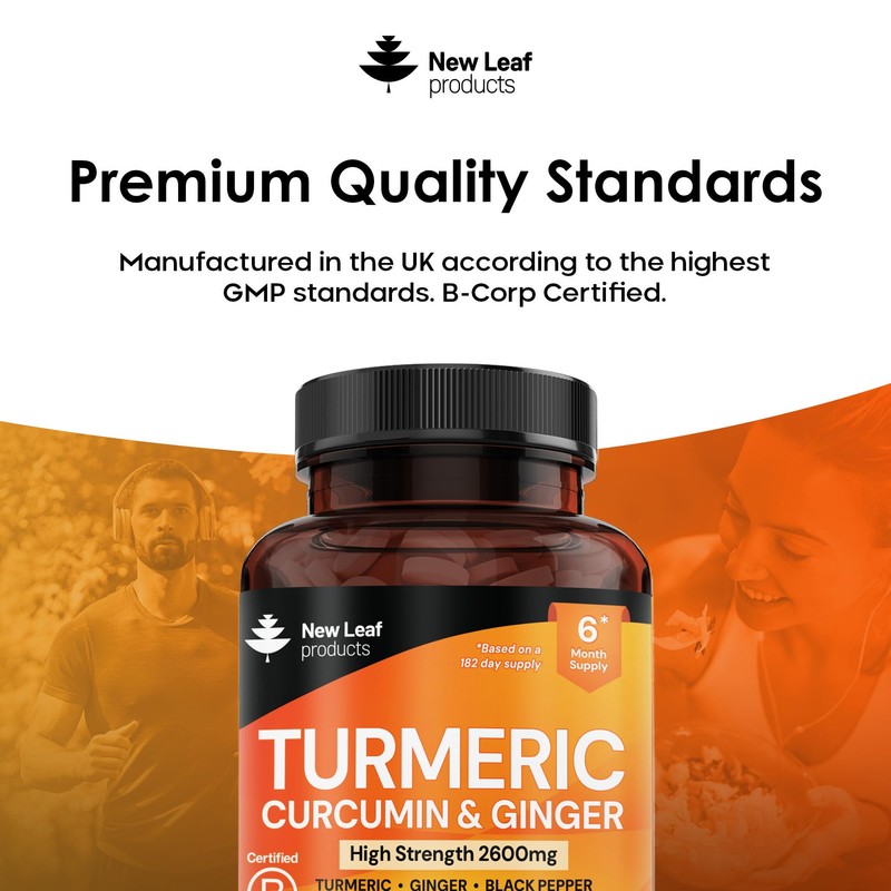 Turmeric Tablets 2600mg High Strength with Black Pepper & Ginger