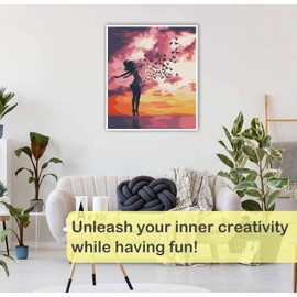 KAMIERFA Paint by Numbers Girls Transforms into Butterfly Painting Adult DIY Artwork Picture Decor Living Room Bedroom Senior Beginner 40 x 50 cm