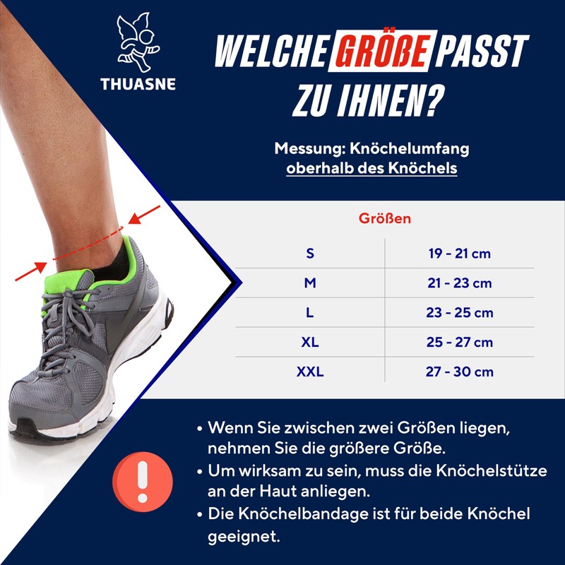 Thuasne Sprunggelenkbandage Sport - Weiß/Orange - Größe S
