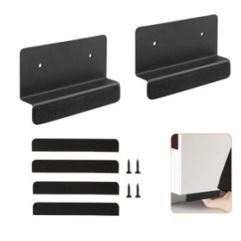 yeowdeo 2 Pack Under Cabinet Foot Pull with Adhesive and Screws Hands Free Foot Pull for Trash Cabinet Drawer, Touchless Opener for Kitchen, Cabinet (Black)