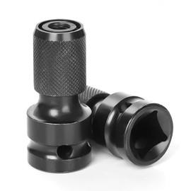 2 x socket adapters - 1/2 inch square drive to 1/4 inch hex shank, impact wrench adapter bits for impact wrenches, impact wrench nuts, bit holder