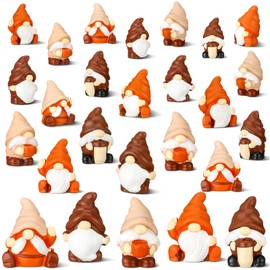 Wonderjune 60 Pcs Mini Resin Coffee Gnomes Statues Fairy Miniature Coffee Gnomes Miniature Gnome Figurines for Landscape Outdoor Patio Yard Lawn Indoor Plant Pots Fairy Decor