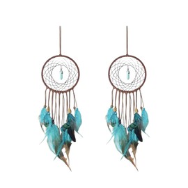 2 Pack DIY Feather Dream Catcher Kits Turquoise Wall Hanging Boho Decor Handmade Dream Catcher for Adults and Dream Catchers Wall Decor ﻿