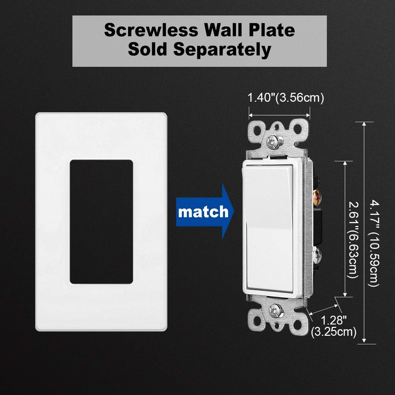 (50 Pack) CML Decorator Wall Light Switch, Single Pole Switch,