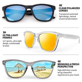 3 Pack Polarized Sunglasses for Women Men UV Protection Mirrored Lens Driving Fashionable Sun Glasses