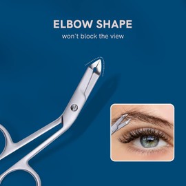 MISS SALLY - Tijeras para cejas de acero inoxidable con forma de mango y mango para cejas, pinzas de punta plana y recta para recortar y moldear, herramientas de cuidado facial para mujeres