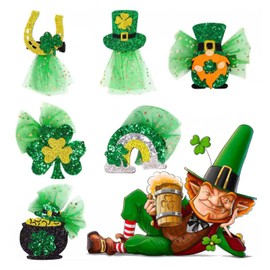 6Pcs St. Patrick's Day Hair Clips Handmad Irish Green Shamrock HairBand Lucky Shamrock Hair Clips Costume Hair Accessory for Women, Girls (Lucky Hair Clips) (6pcs Hair Clips)