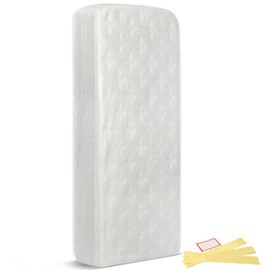 Heavy Duty Full Mattress Bag for Moving - Thick 4 Mil Tear Resistant Mattress Storage Cover Bags - Bed Cover Moving Supplies Include Tape Strips and Label, Clear