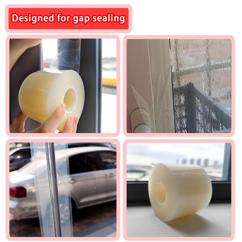 Birllaid Transparent Window Weather Sealing Tape, 3 Inch x 33