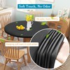 Rinpon Double Fitted Design PU Round Fitted Tablecloth, Anti-Tear Wipeable