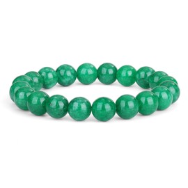 Crystal Vibe Green Jade Bracelet - 10mm Jade Beaded Bracelet for Women Men - Bring Good Luck Wealth Prosperity and Emotional Balance - Adjustable Size