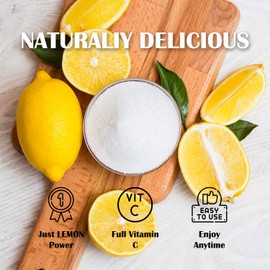 Grelim Lemon Powder 11.30 Oz, 100% Freeze Dried Powder, Filler Free, Gluten-Free, Rich in Natural Vitamin C Fresh Squeezed Lemon Flavor Great for Beverages, Smoothies 320g