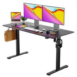 Our Modern Space Height Adjustable 40" Electric Standing Desk - Upgraded Ultra Durable Home Office Large Rectangular Computer Table or Laptop Sit Stand Workstation - 40 x 24 Inch