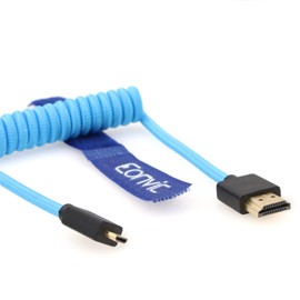 Eonvic Micro HDMI to HDMI Cable, 8K@60Hz Supports Ethernet, 1080p HD Flexible Braid Blue Cable for HDSLR Cameras, TV, PC, Laptop, Macbook, Monitors