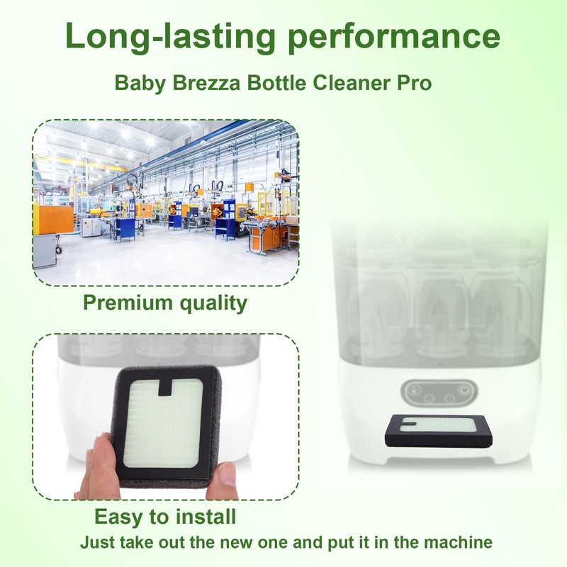 lasuroa 4pcs HEPA Filter Replacement Compatible with Baby Brezza Bottle