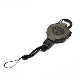 Boomerang Tool Company Large Retractable Electronics Tether, 48" Kevlar Cord, Retraction Lock, Green Polycarbonate Case, for Rangefinder and GPS Units, Model:0TRG-2313-EL