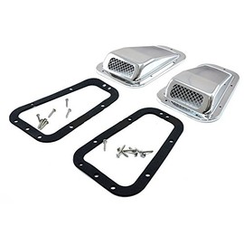 BRITPART AIR INTAKE GRILLE SET OF 2 STAINLESS STEEL COMPATIBLE WITH LAND ROVER DEFENDER 90/110 / 130, PART # DA4001SS & DA4000SS