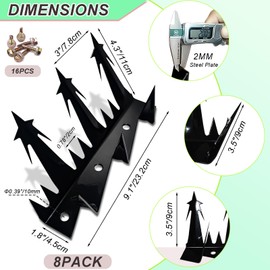 Heavy Duty Metal Fence Spikes-Anti Climb Security Spikes for Fence and Wall-Intruder and Animal Deterrent（Size74 inches）