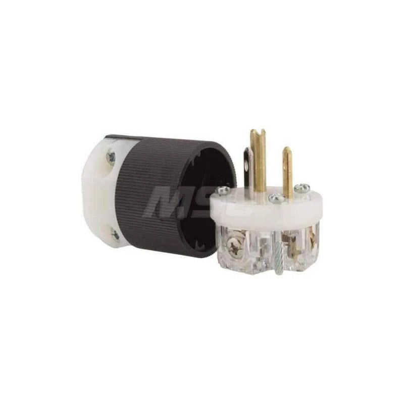 Hubbell HBL5266C Insulgrip Heavy Duty Straight Male Plug, 5-15P Self-Grounding