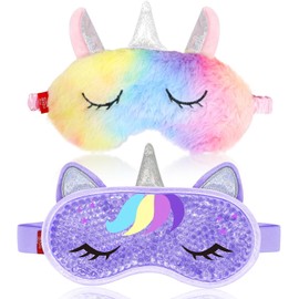my novel things Máscara Refrescante Para Ojos Y Máscara Para Dormir Con Diseño De Arcoíris Para Niñas, Cumpleaños, Regalos Bonitos Para Adolescentes Y Mujeres, Compresa Fría Y Cálida Para Ojos Secos,