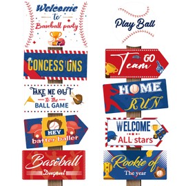 Hooqict 20 Pieces Baseball Party Sign Baseball Party Decorations Welcome to Baseball Party Directional Signs for Sports Themed Birthday Party Decorations Baseball Concession Stand Party Supplies