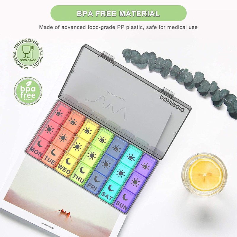 7 Day Pill Box Organiser 3 Times a Day, Large