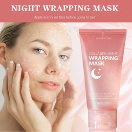Collagen Night Wrapping Mask, Pack of 2, Organic Collagen Face Mask, Collagen Mask for the Face, Collagen Mask Overnight, Collagen Mask, Hydrolyzed Collagen Face Mask for Glowing Skin