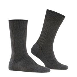 FALKE Men's Bristol Pure M So Wool Plain 1 Pair Socks, Grey Anthracite Melange 3080, 11.5-12.5