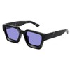 SHEEN KELLY Retro Thick Rectangular Chunky Sunglasses for Women Men