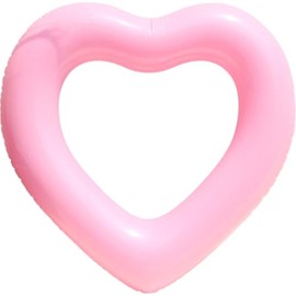 NODC Float Ring, Diameter 47.2 inches (120 cm), Adult, Cute, Heart, Clear, Glitter, Float, Pink, Blue, Exude (Solid Pink Heart)