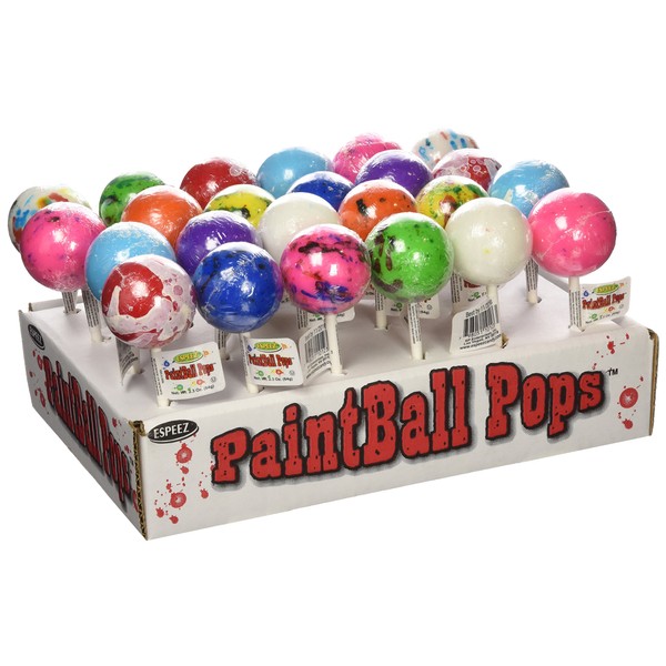 Espeez Candy Paintball Pops Giant Jawbreaker Lollipops - 24 count display
