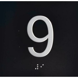 BUILDINGSIGNS.COM 9TH Floor Elevator Jamb Plate Sign with Braille and Raised Number-......ref0420