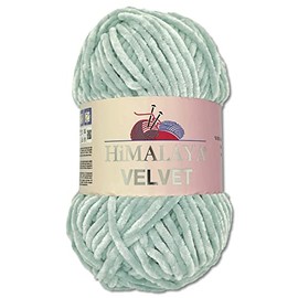 Himalaya 100 g Velvet Dolphin Wool, 40 Colours to Choose From, Chenille Knitting Yarn, Fluffy Yarn, Shiny Accessory, Clothing Blankets (90025, Cloud)