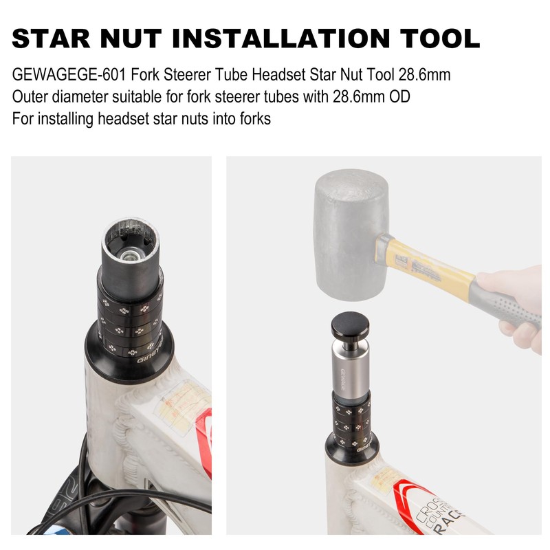 GEWAGE Bicycle Fork Star Nut Tool - Precision Tool for