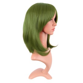 MapofBeauty 16 Inch/40 cm Fashion Short Side Bangs Synthetic fiber Hair BOB Women Wig (Olive Green)