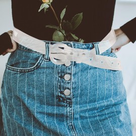 AOKWAWALIY Fashion Women Belt Waist Belt Transparent Adjustable Casual Business Dress Belt Transparent PVC Belt for Women Men