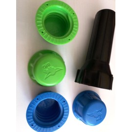 Big Screw Cap Screwdriver and Four Big Screw Caps Green and Blue for Sandpits, Slides, Rockers, Tractors