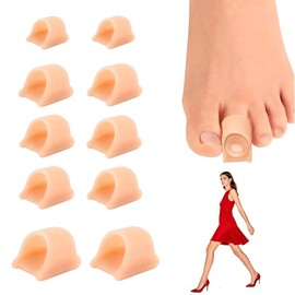 Hammertoe Corrector-10 PCS Soft Toe Separators for Women and Men Gel Best Toe Straighteners for Crooked Toes, Claw, Bent, Curled Toes, Toe Splints Includes 3 Size