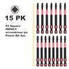GEINXURN Impact Tough 3Inches #2 Square Insert Driver Bits,15Pack Magnetic