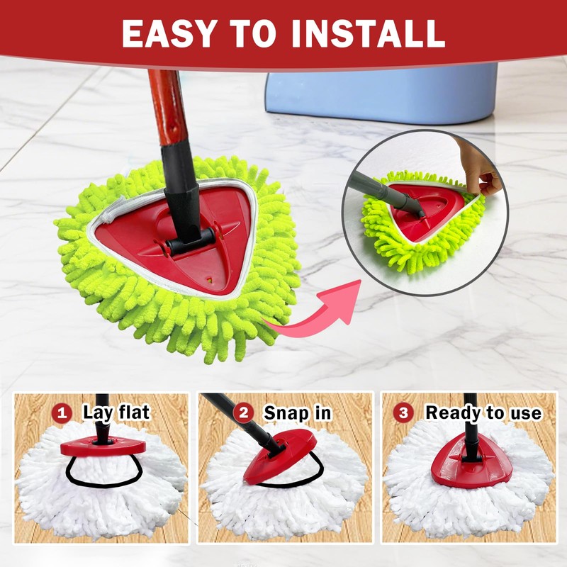 5PCS Spin Mop Replacement Head Compatible with Ocedar EasyWring 1-Tank