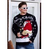Mainfini Men Christmas Sweater Ugly Xmas Santa Jumper Travel Black