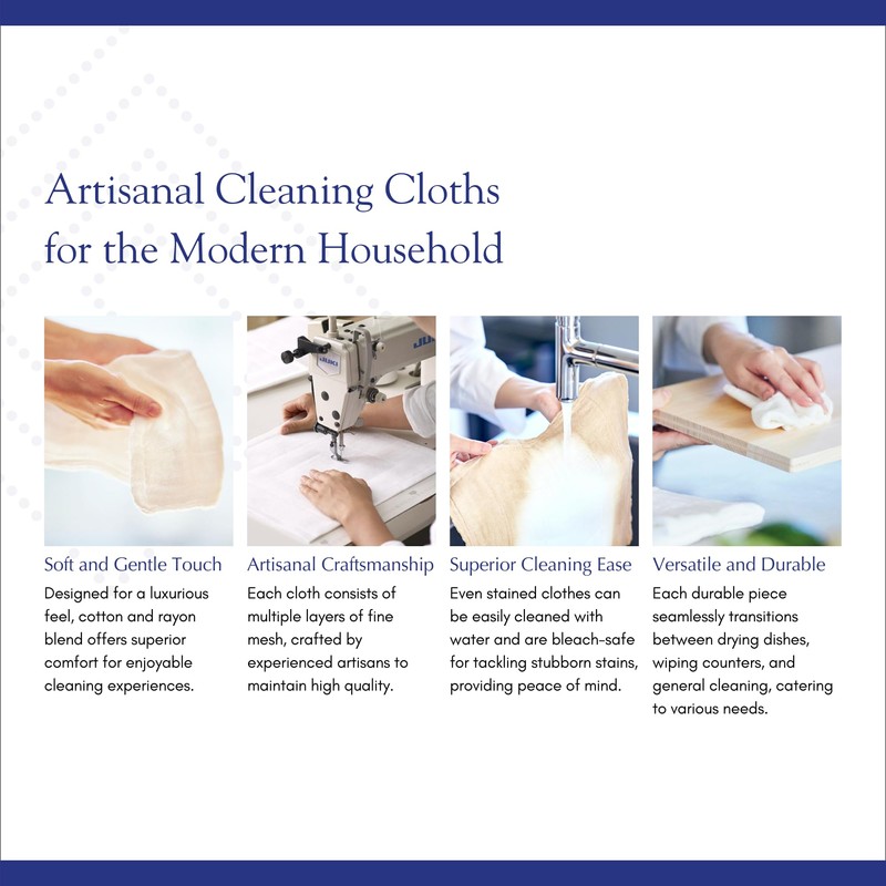 Floral Kitchen Towel Set - Hydrangea in Light Blue -