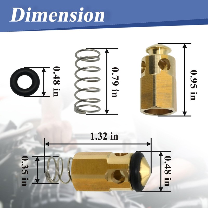 Generic Pressure Washer VRT3 Regulator Valve Kits, Unloader Check Valve